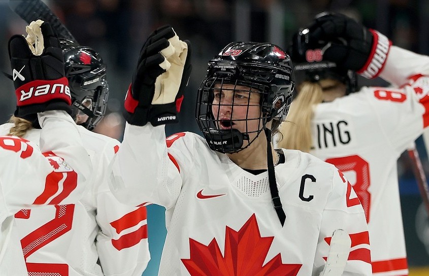 Laura Stacey holds back tears admitting captain Poulin played through pain in Canada’s Olympic final heartbreak